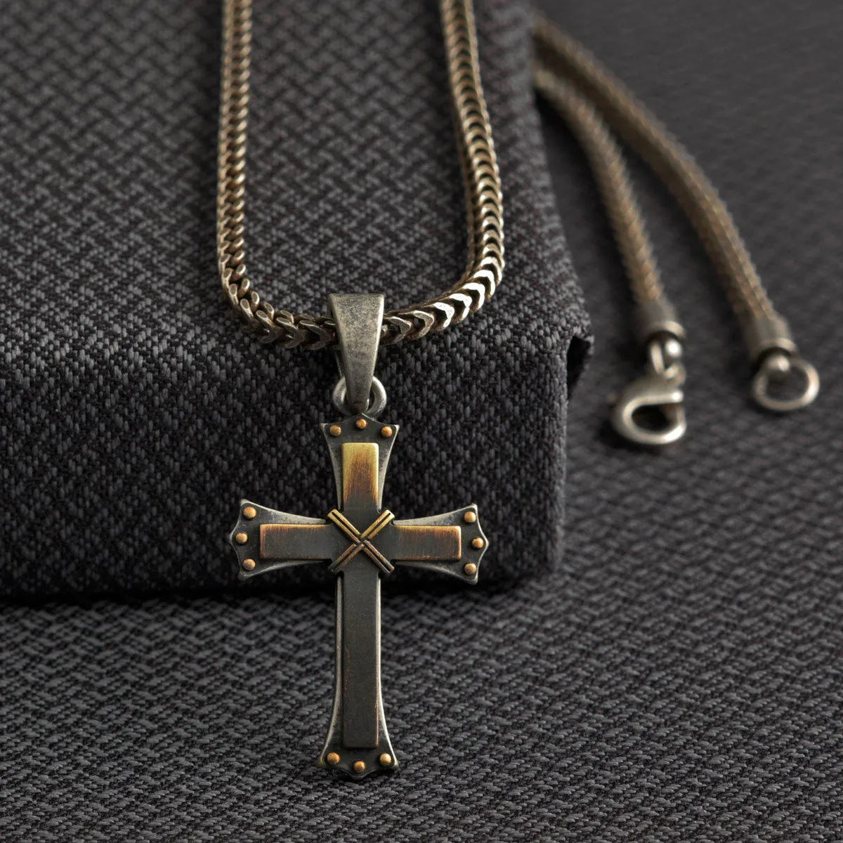 Men's Twister Cross Necklace