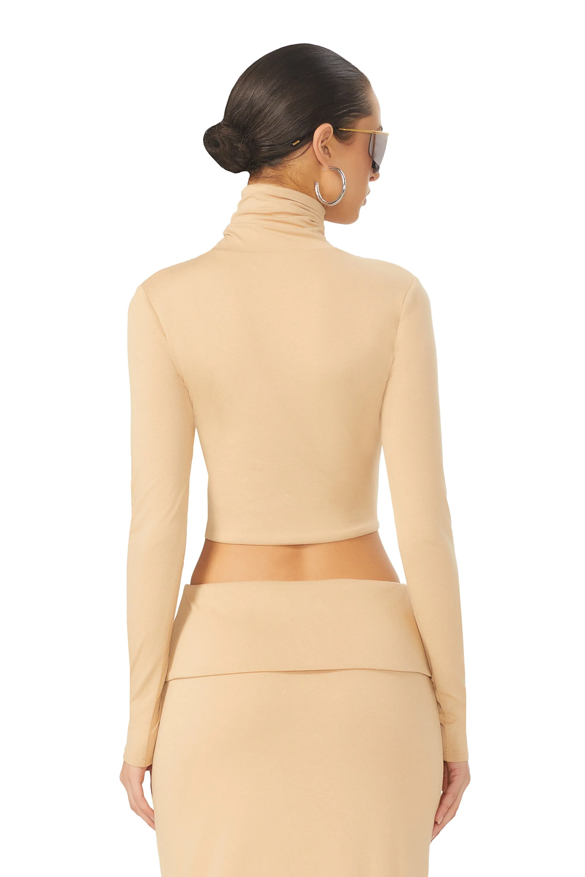 Micaela Crop Turtleneck - Praline