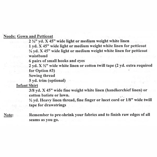 Mill Farm Infant Gown Pattern