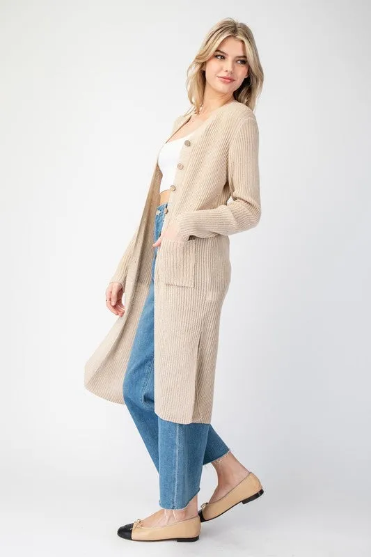 MORGAN LONG SLEEVE MAXI CARDIGAN