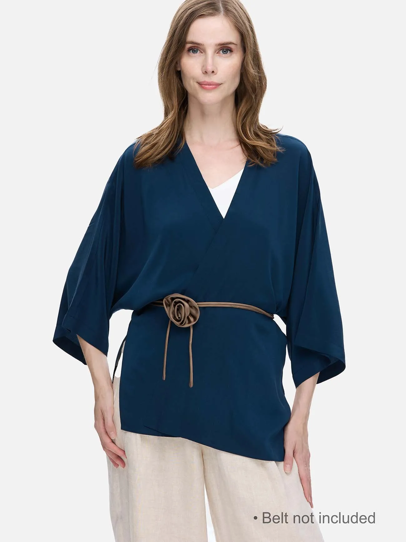 Navy Blue Silk Relax Cardigan