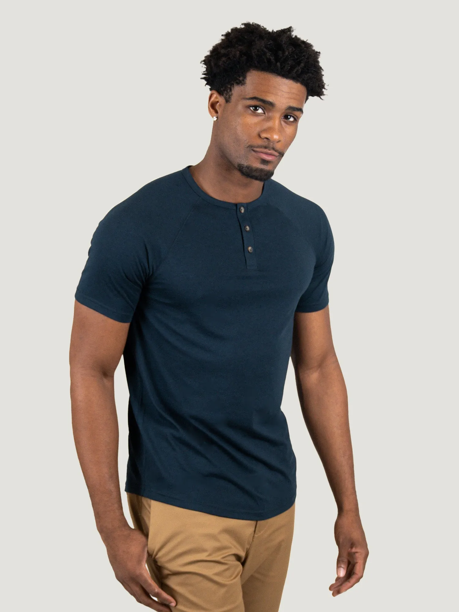 Navy Slim Fit Henley