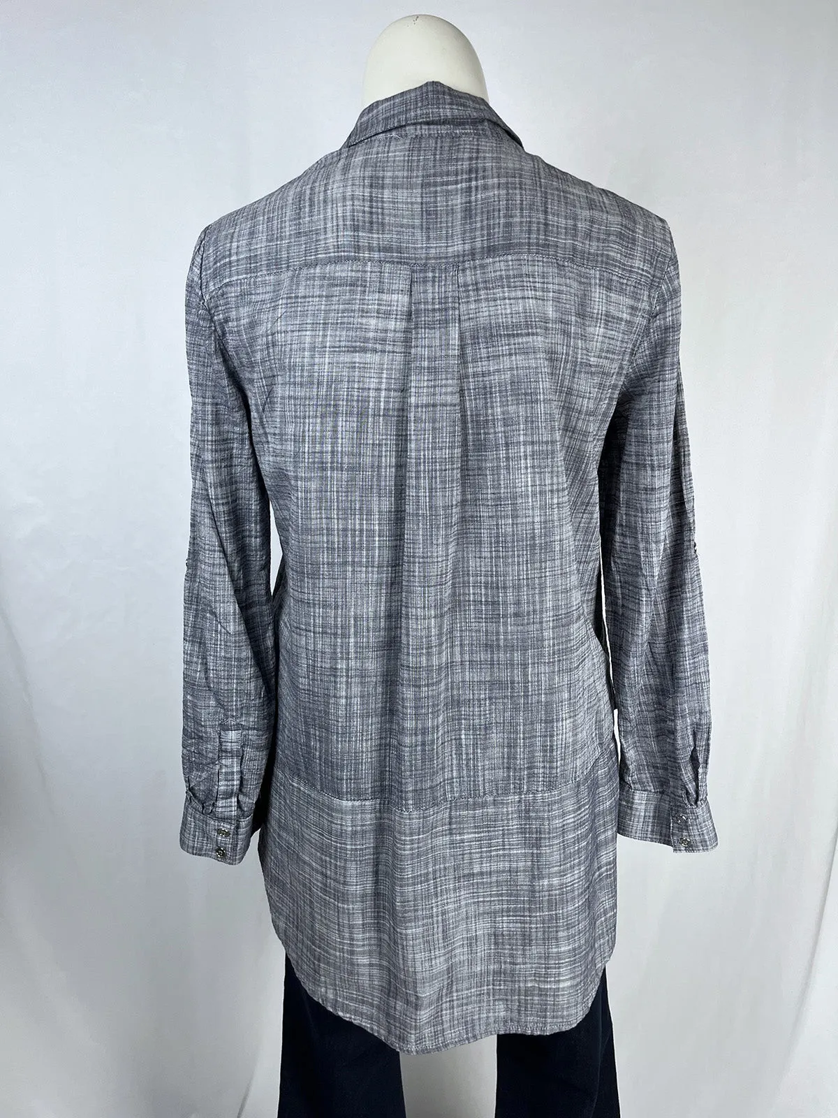 Neiman Marcus Size L Blue & Gray Crosshatch Shirt NWT