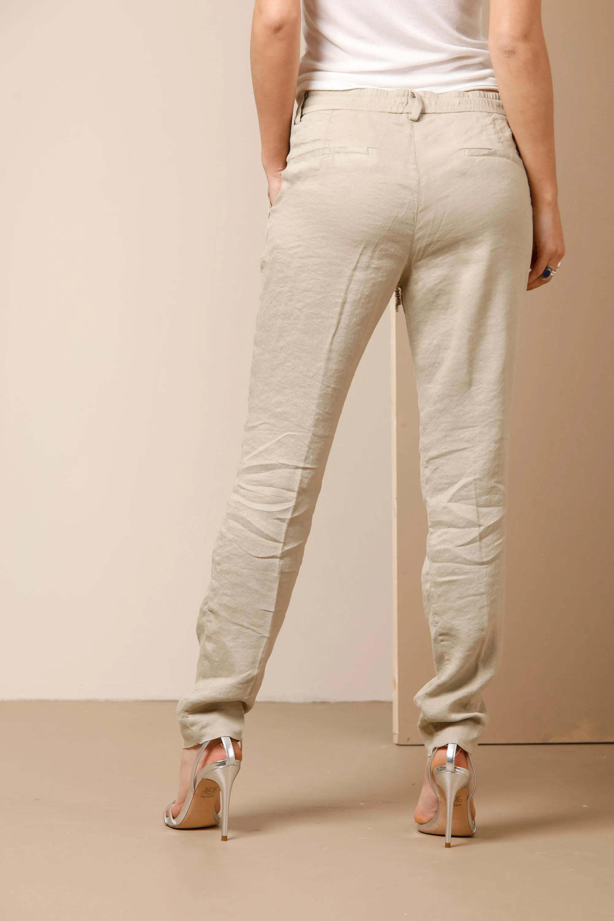 New York Jog pantalone chino donna in misto lino regular