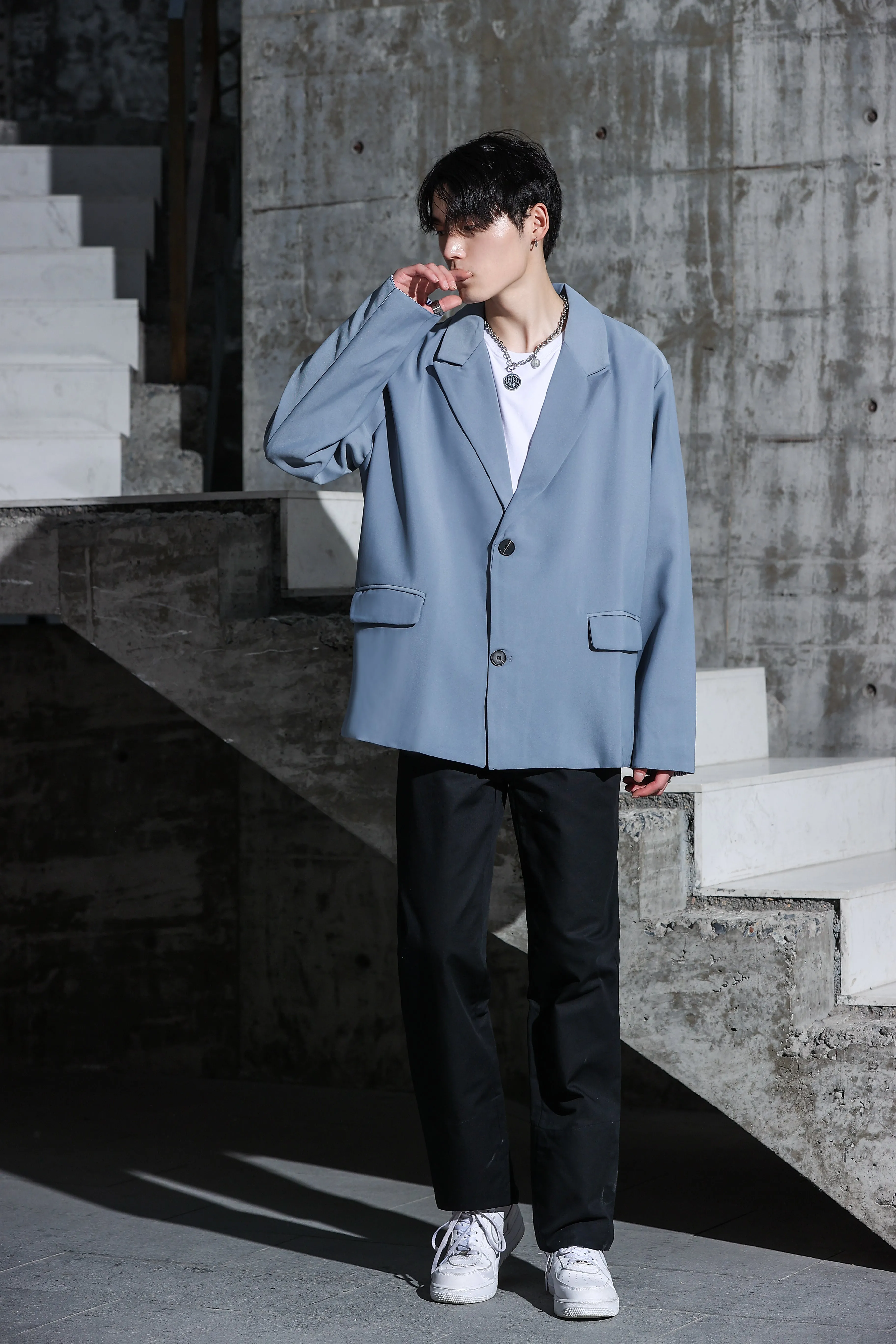 Oversized Single Breasted Suit Jacket