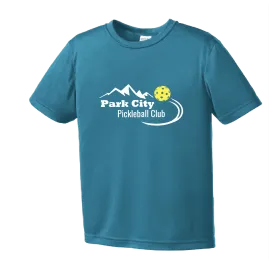 Park City Pickleball Club (White Words) | Youth Short Sleeve Atheletic Shirt | 100% Polyester