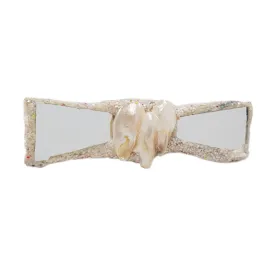 PEARL AND SILVER BOW TIE BROOCH