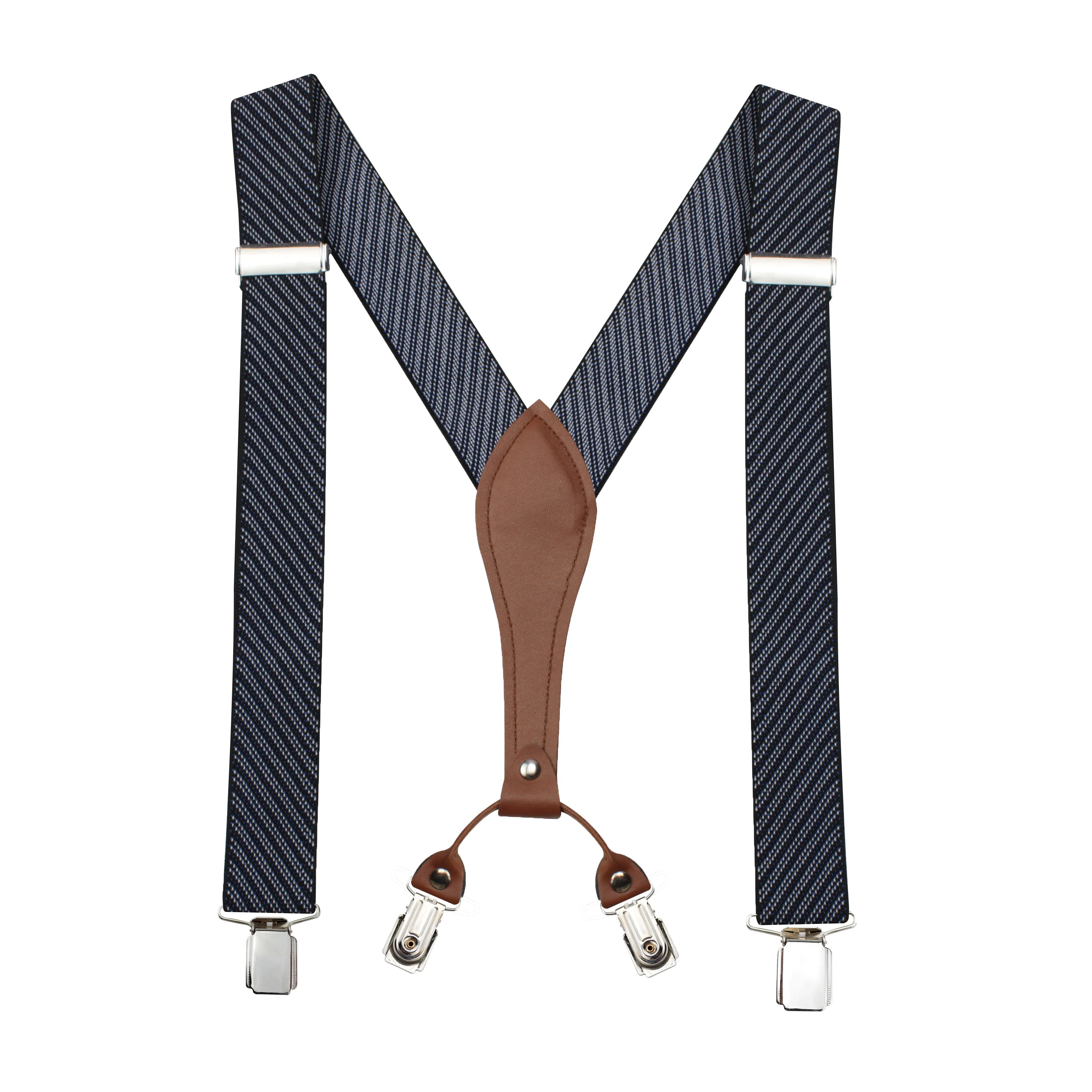 Peluche Eloquent Striped Blue 4 Clips Suspender