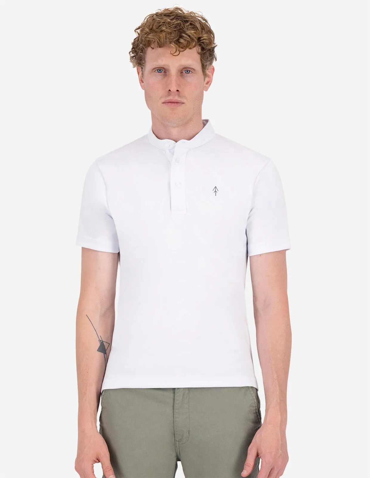 Playera Cuello Mao Slim Fit - White