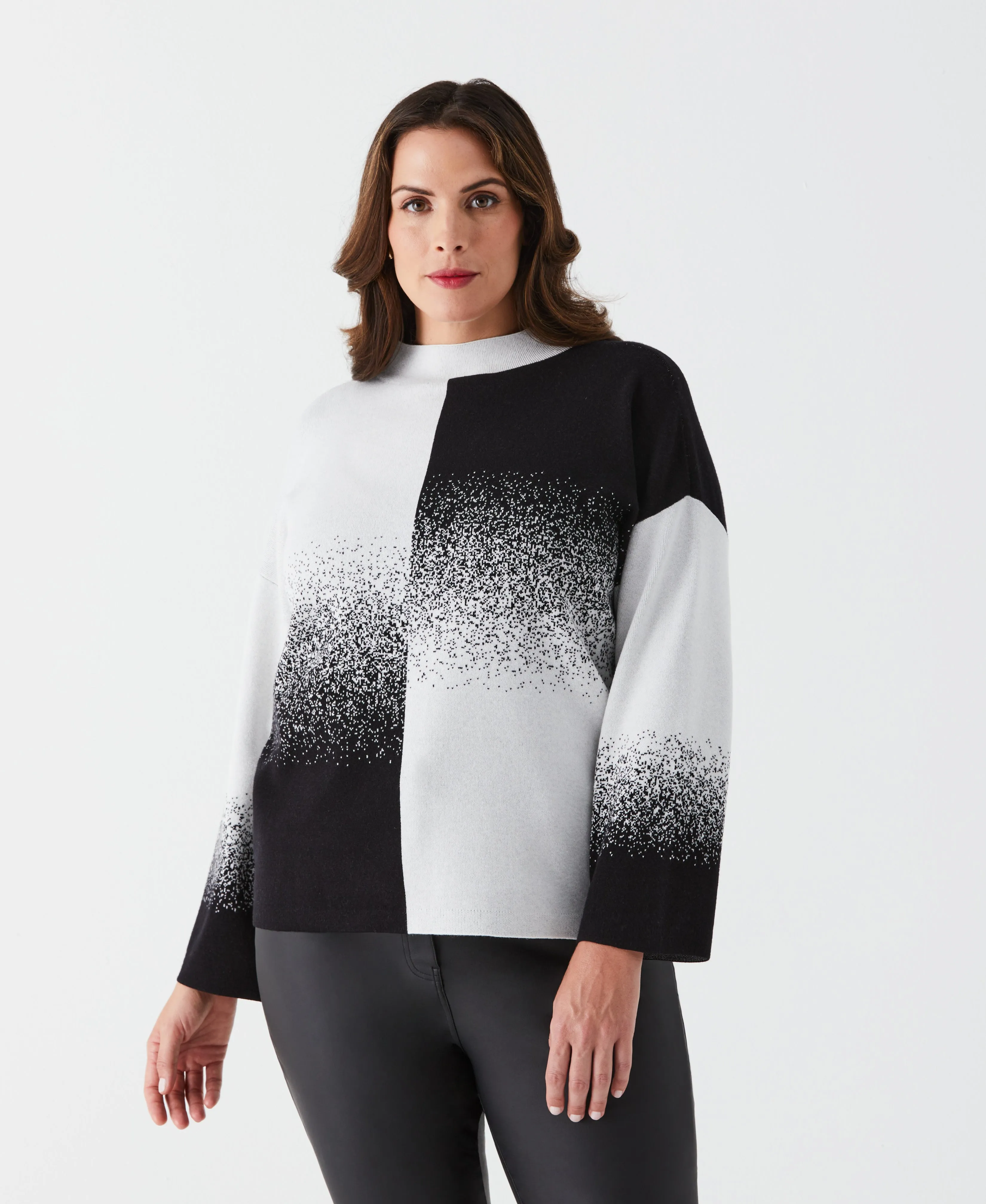 Plus Size Ombre Turtleneck Sweater