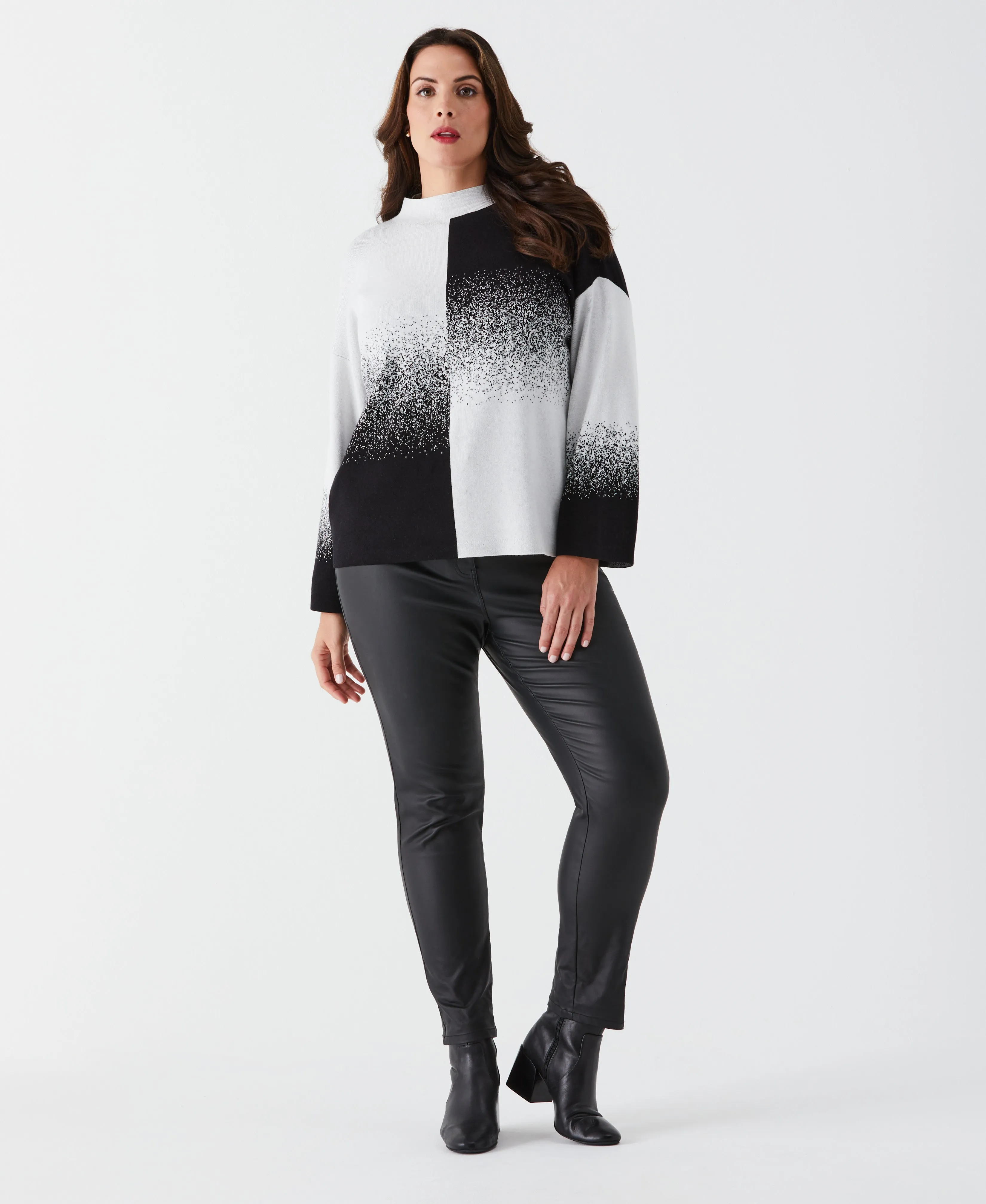 Plus Size Ombre Turtleneck Sweater