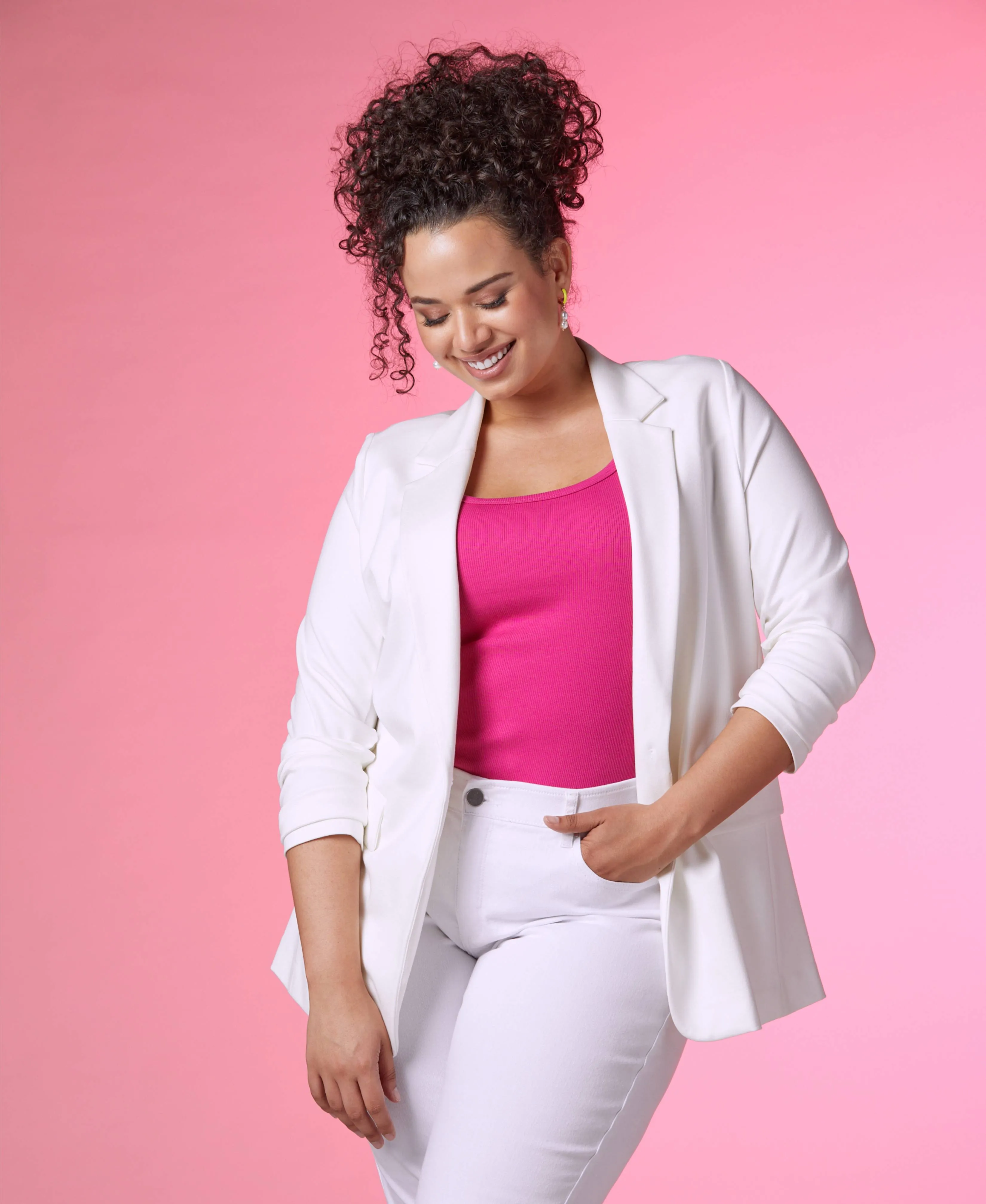 Plus Size Single Breasted Blazer