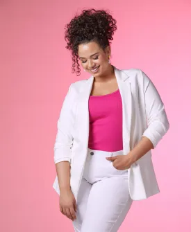 Plus Size Single Breasted Blazer