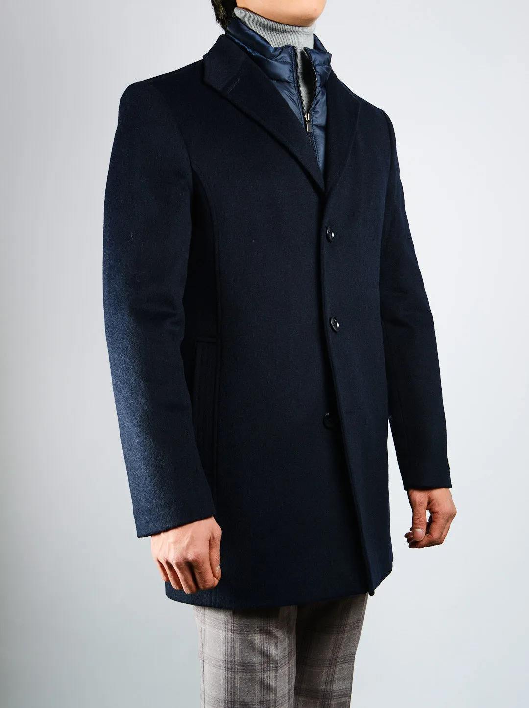 Preston Brushed Coat w/Shoulder Stitch Placket