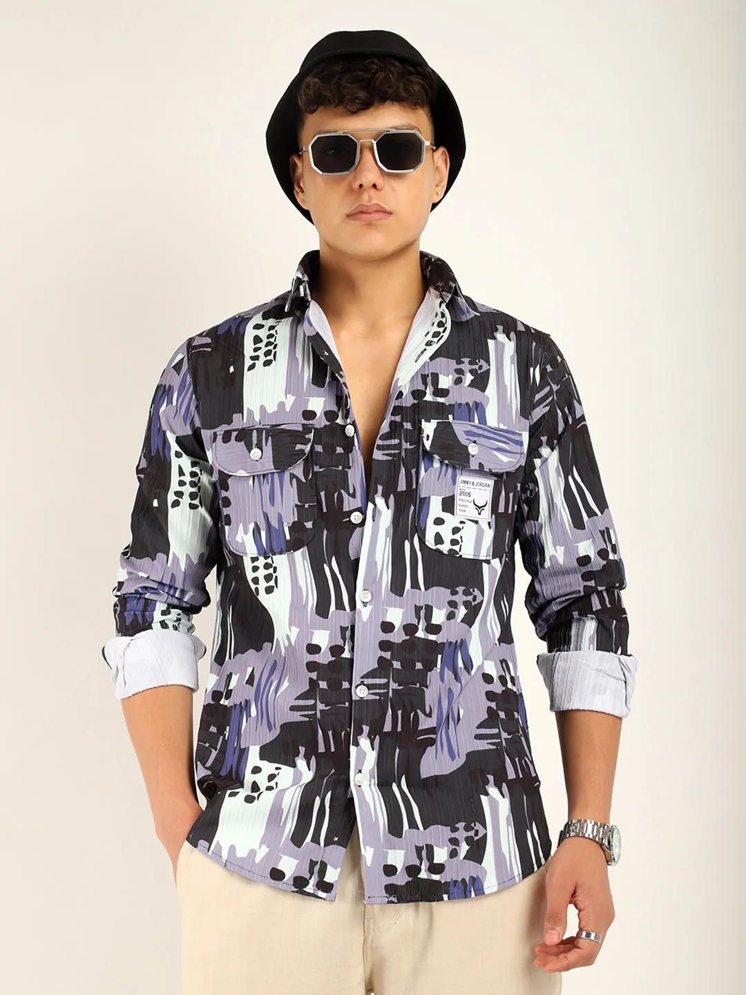 Purple Digital Crush Print Shirt