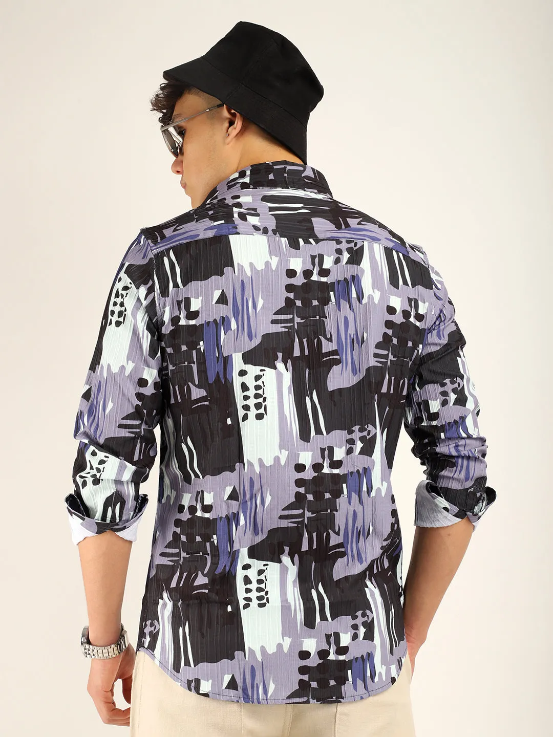 Purple Digital Crush Print Shirt