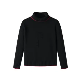 ""p"" emblem turtleneck sweater - black