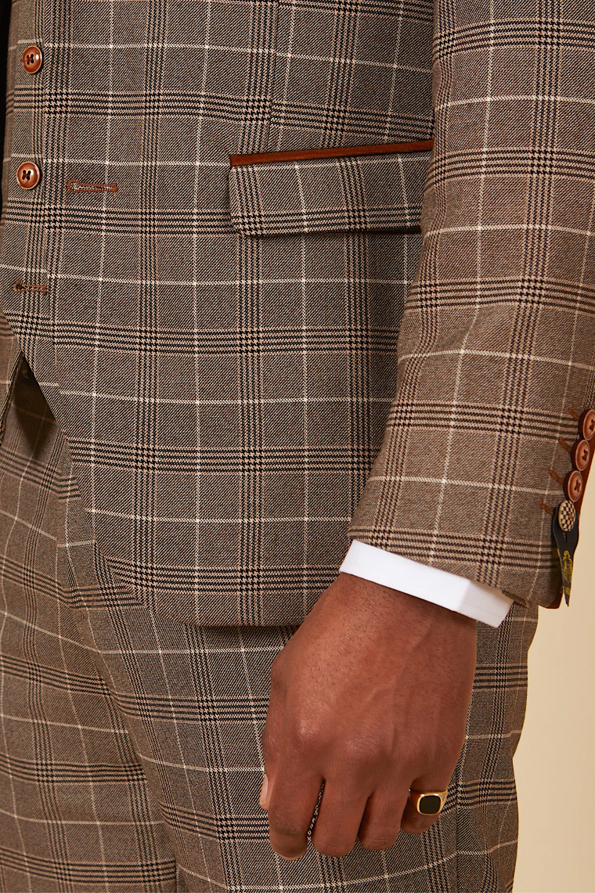 RAY - Tan Check Suit With HM5 Waistcoat