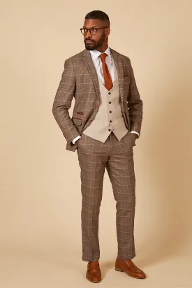 RAY - Tan Check Suit With HM5 Waistcoat