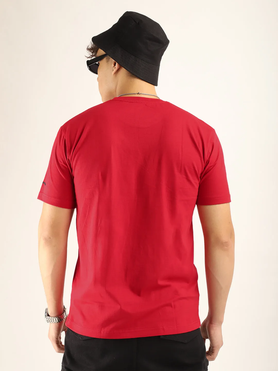 Red Cotton Slim Fit T-Shirt