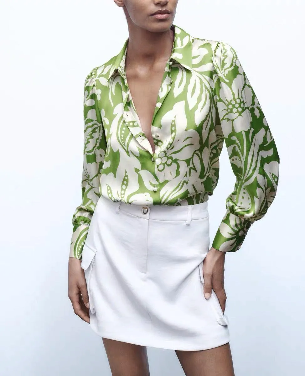 Reign Statement Floral Satin Shirt