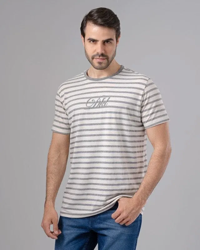 ROUND NECK STRIPED T-SHIRT - CHINEE