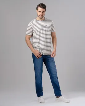 ROUND NECK STRIPED T-SHIRT - CHINEE