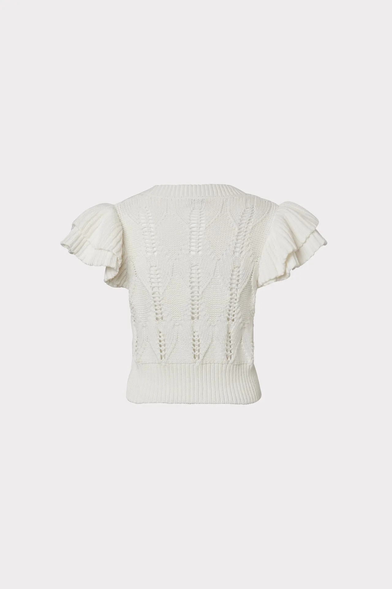 Ruffle Pointelle Cardigan