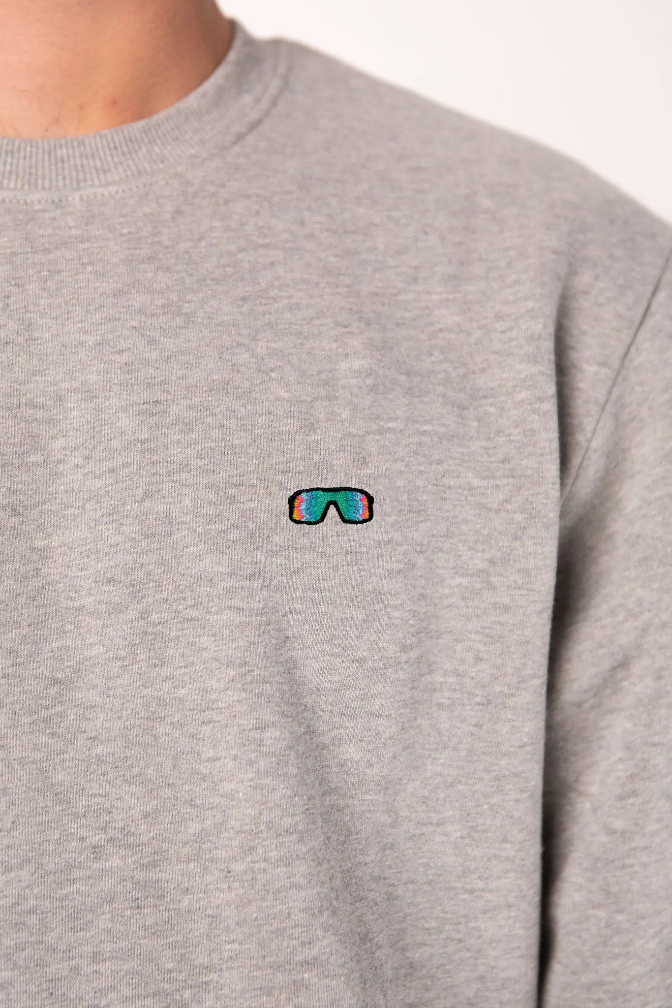 schnelle Brille | Bestickter Bio-Baumwoll Männer Pullover