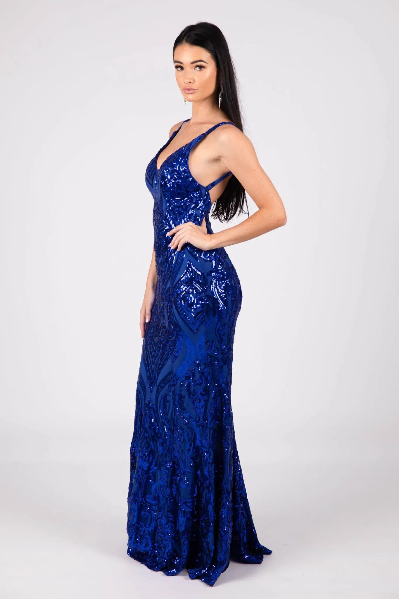 Seraphine Sequin Gown - Royal Blue