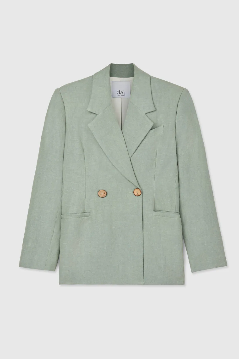 Signature Linen Double-Breasted Blazer