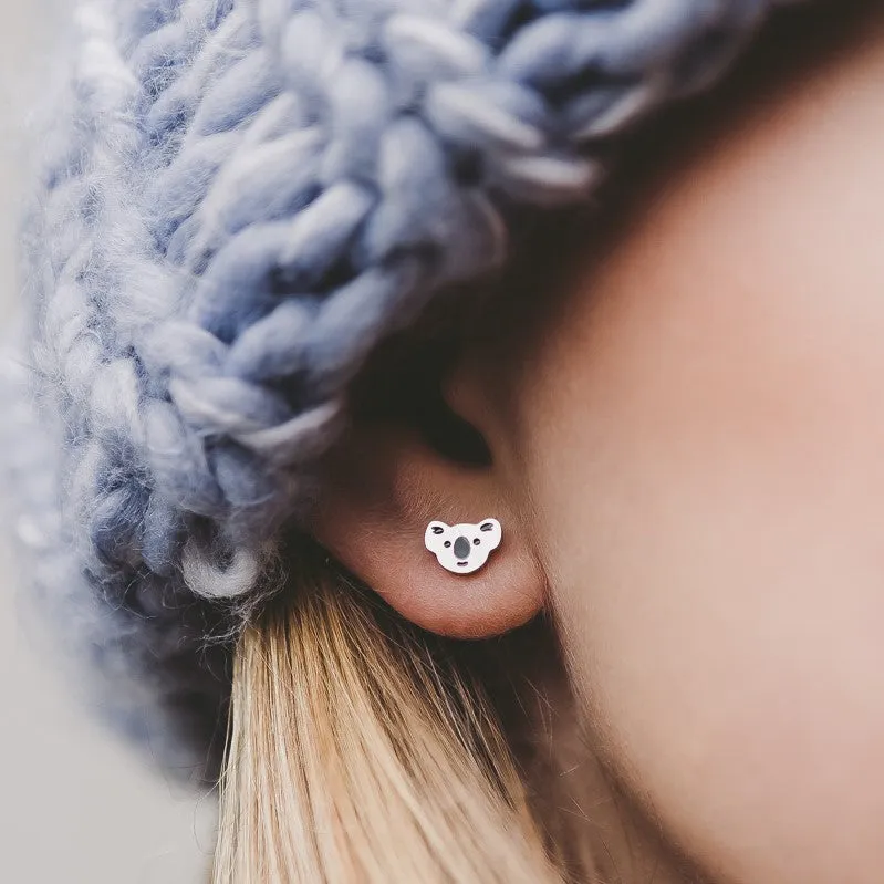 Silver Koala Stud Hypoallergenic Earrings