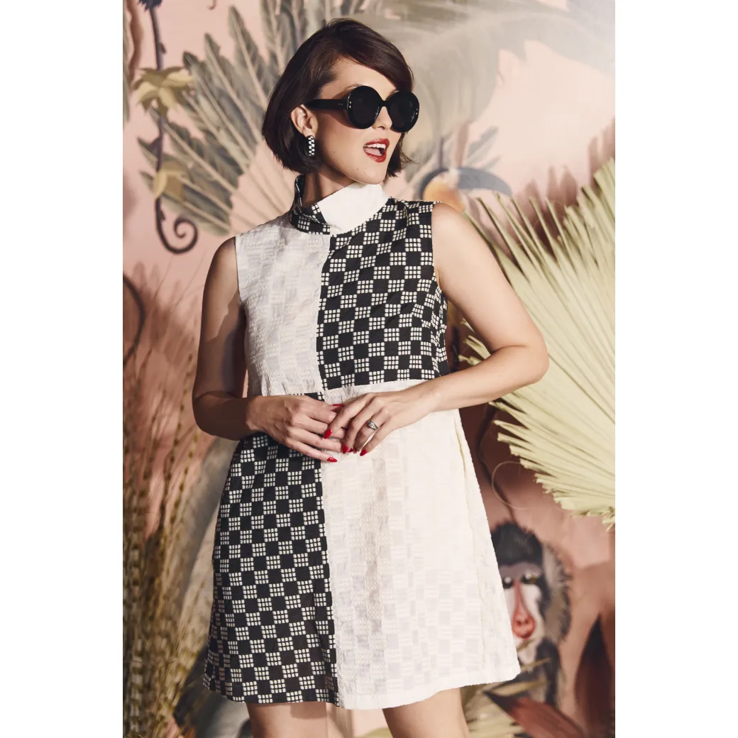 Sleeveless Mod Dress - Dice