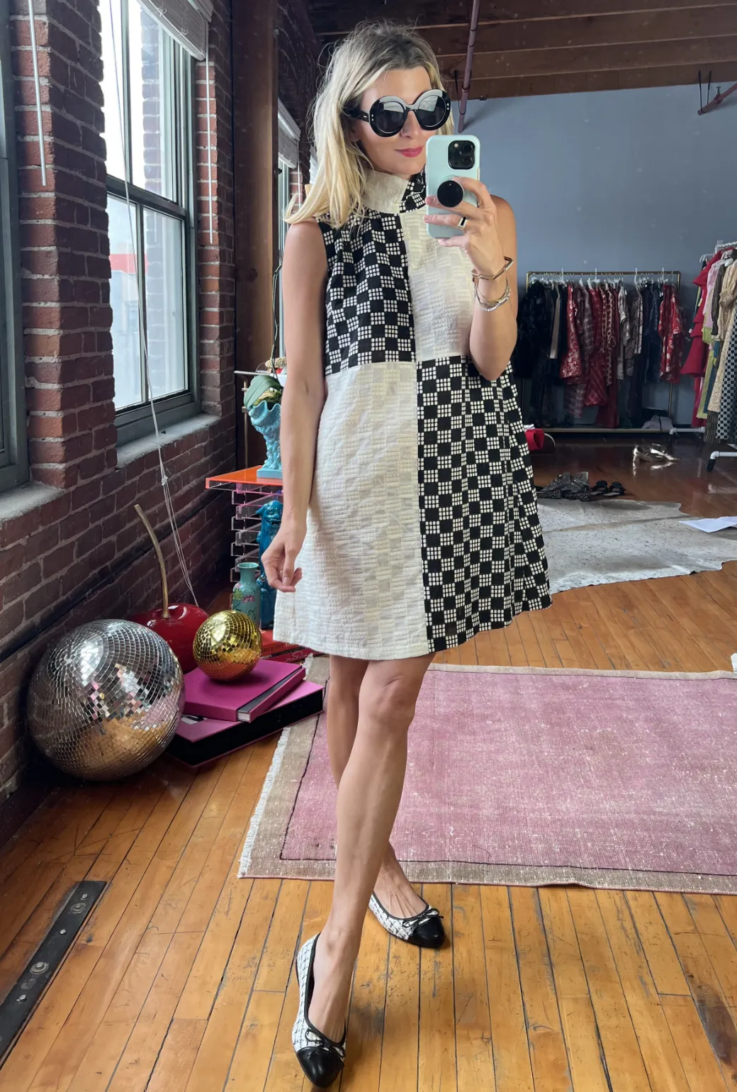 Sleeveless Mod Dress - Dice