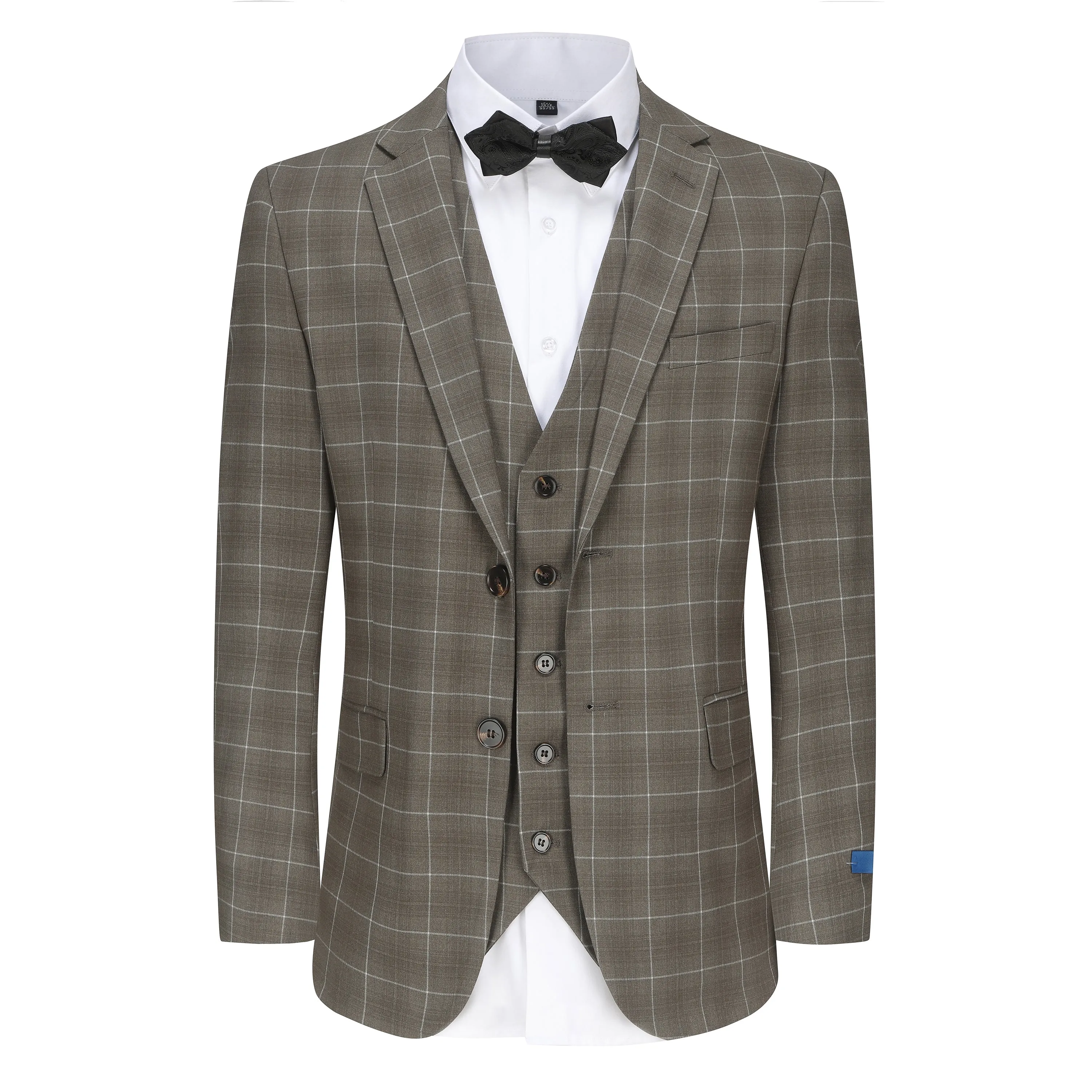 Slim Fit 3PC Elegant Check Suit