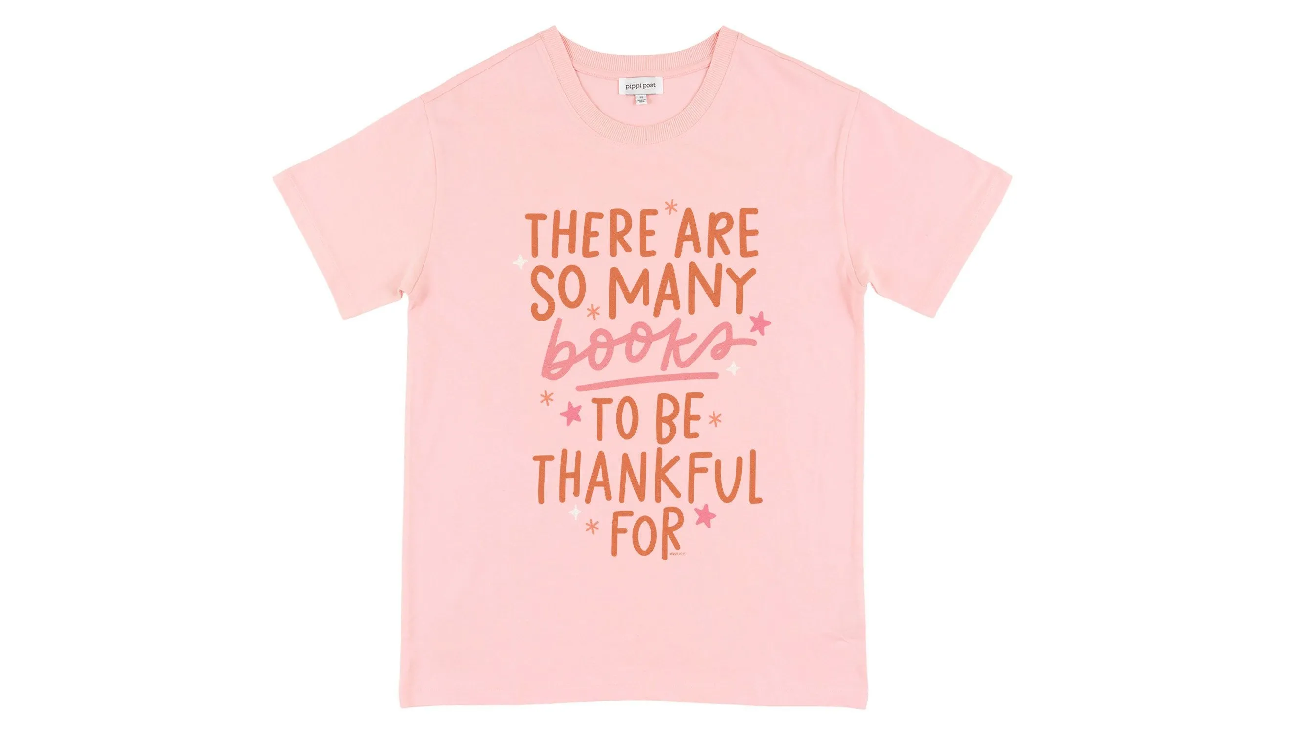 'So Many Books To Be Thankful For' Blush Graphic Tee