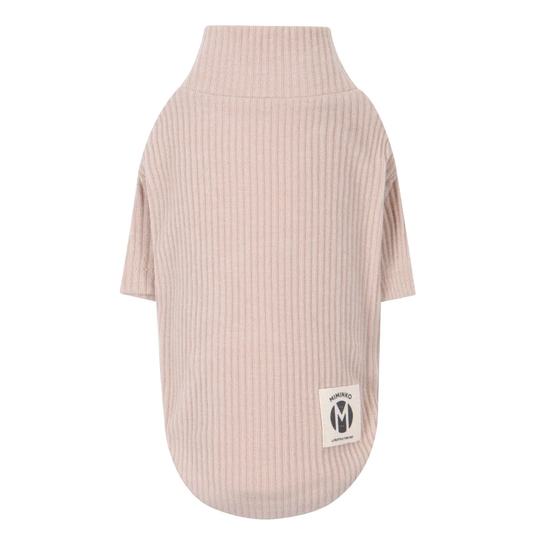 Solid Turtleneck Sweater - Beige