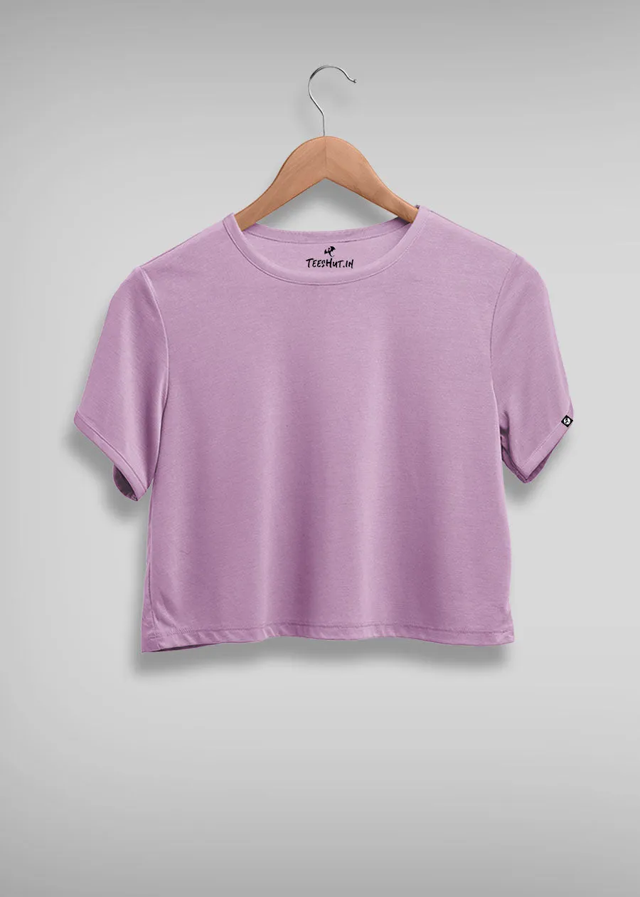 Solid Women Half Sleeve Crop Top - Lilac