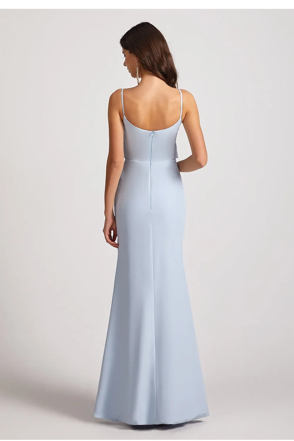 Spaghetti Straps Tiered Top Maxi Bridesmaid Dresses (AF0031)