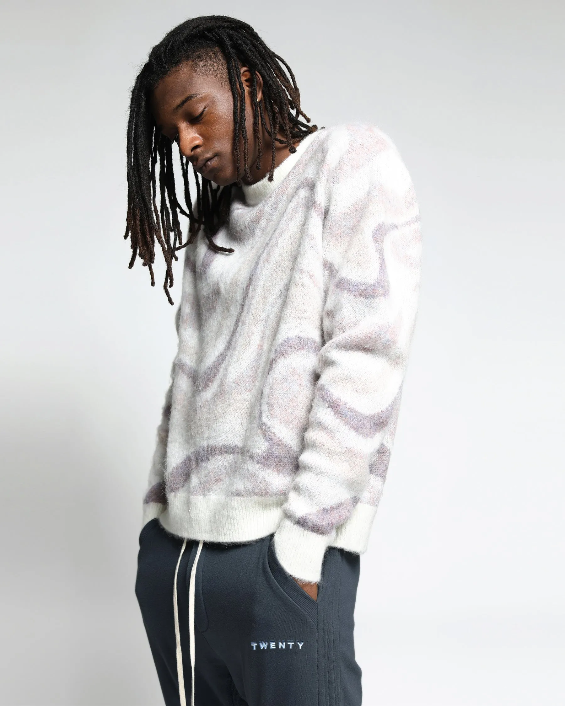 Spectrum Swirl Mohair Sweater Pullover