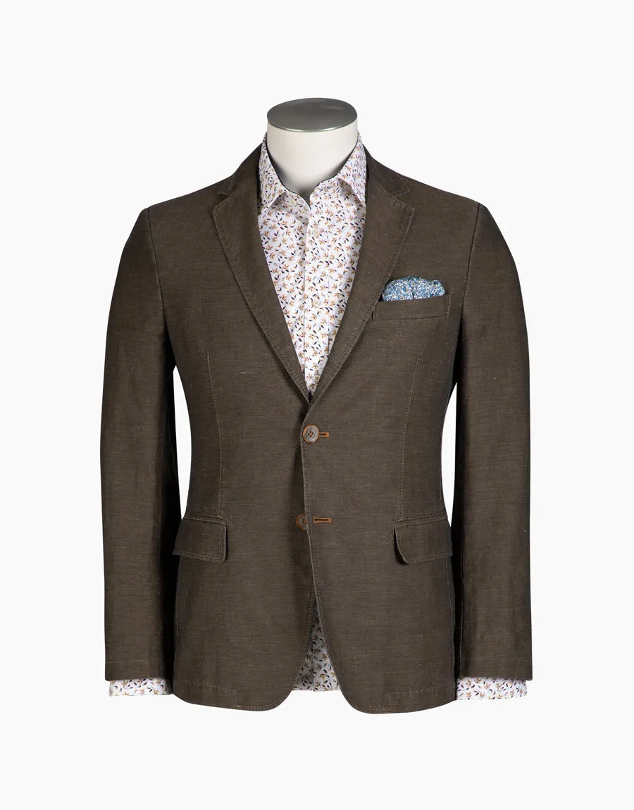 Split Brown Birdseye Blazer