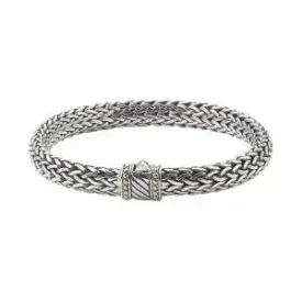 SS/18K 7X9 DIAGONAL LINE MEN'S BRACELET