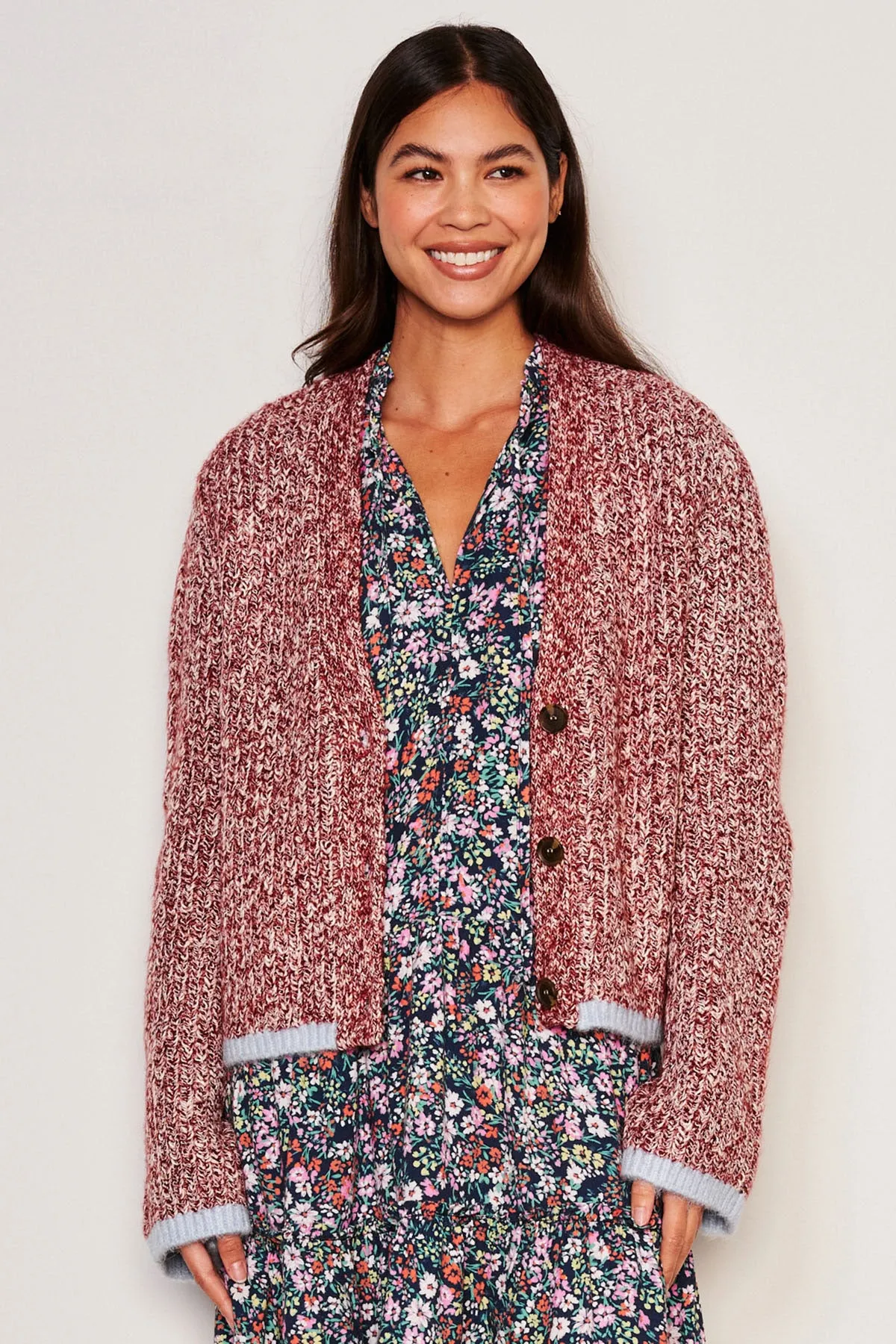 Sundry Cardigan Sweater in Red Rock