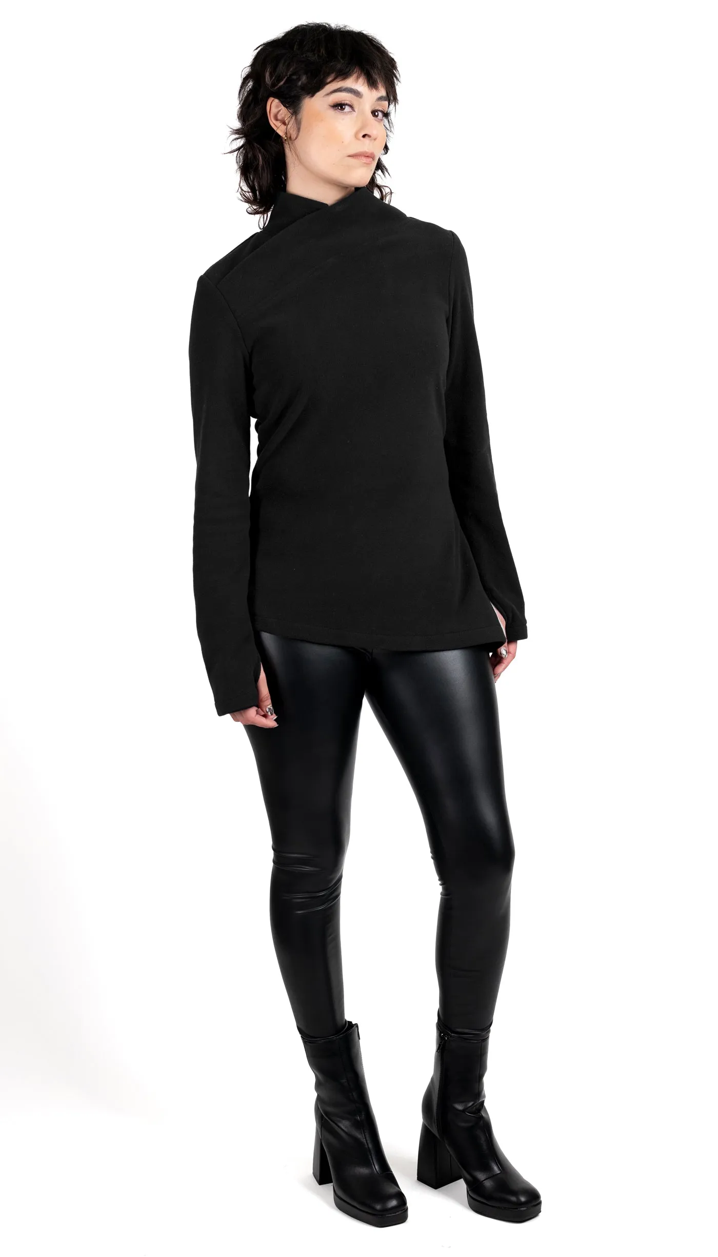 Swirl Collar Microfleece Tunic