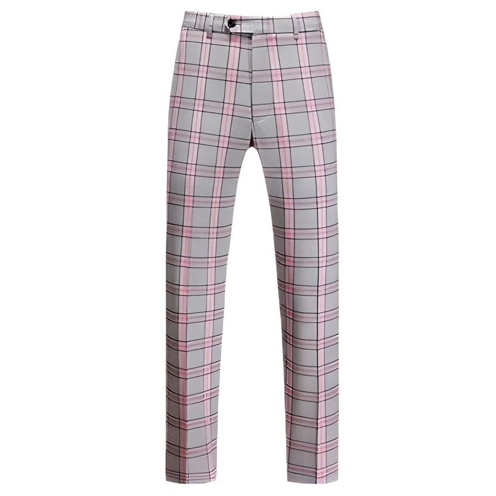 The Alain Plaid Slim Fit Dress Suit Pants Trousers - Multiple Colors