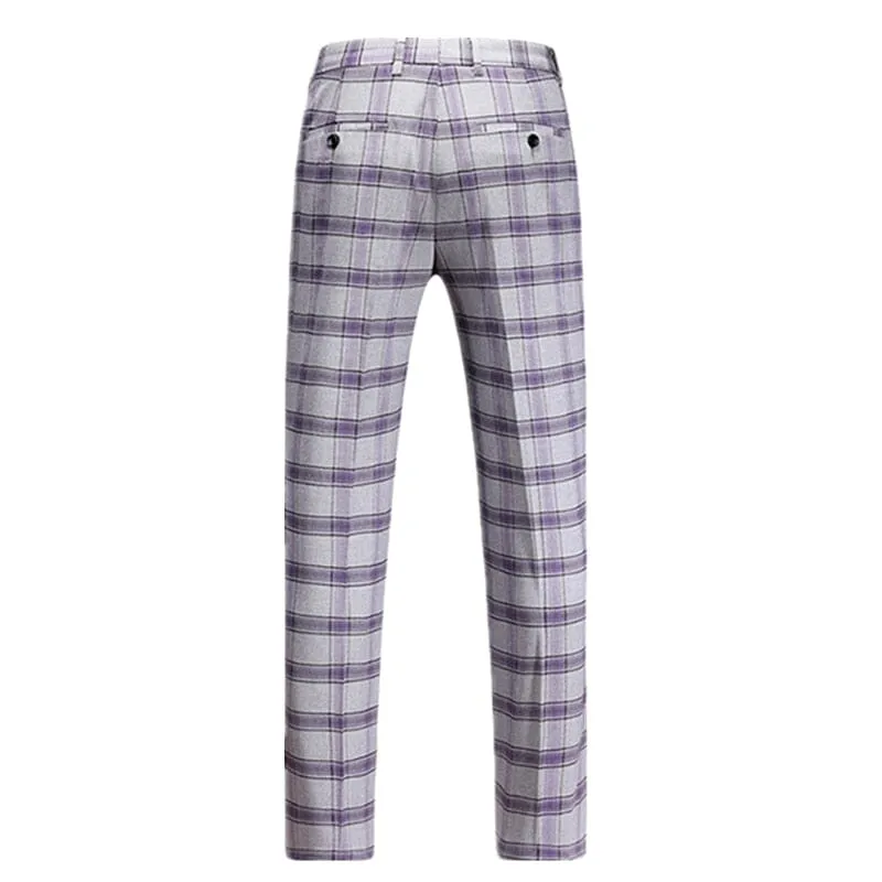 The Alain Plaid Slim Fit Dress Suit Pants Trousers - Multiple Colors