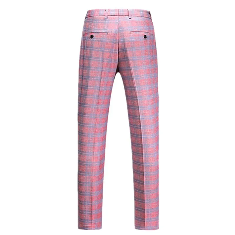 The Alain Plaid Slim Fit Dress Suit Pants Trousers - Multiple Colors