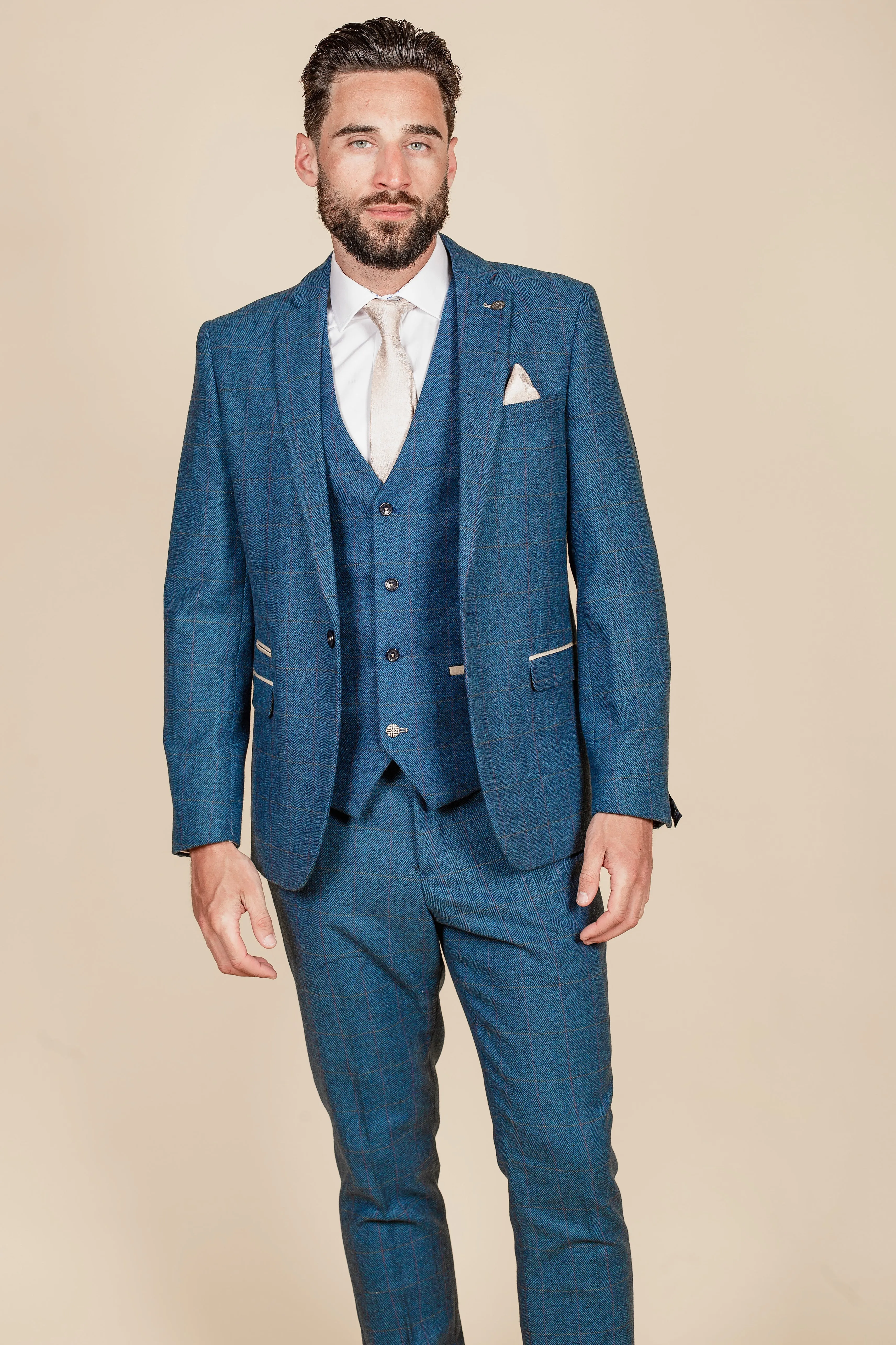 The Everton Collection | Séamus Coleman In DION Blue Tweed Check Suit