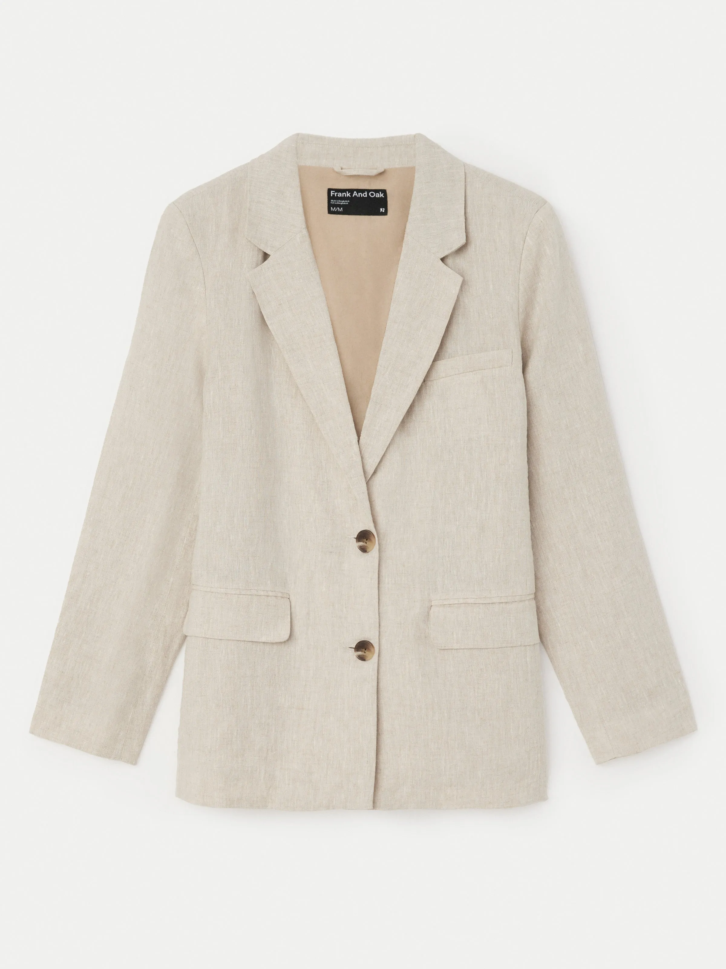 The Relaxed Linen Blazer in Light Beige