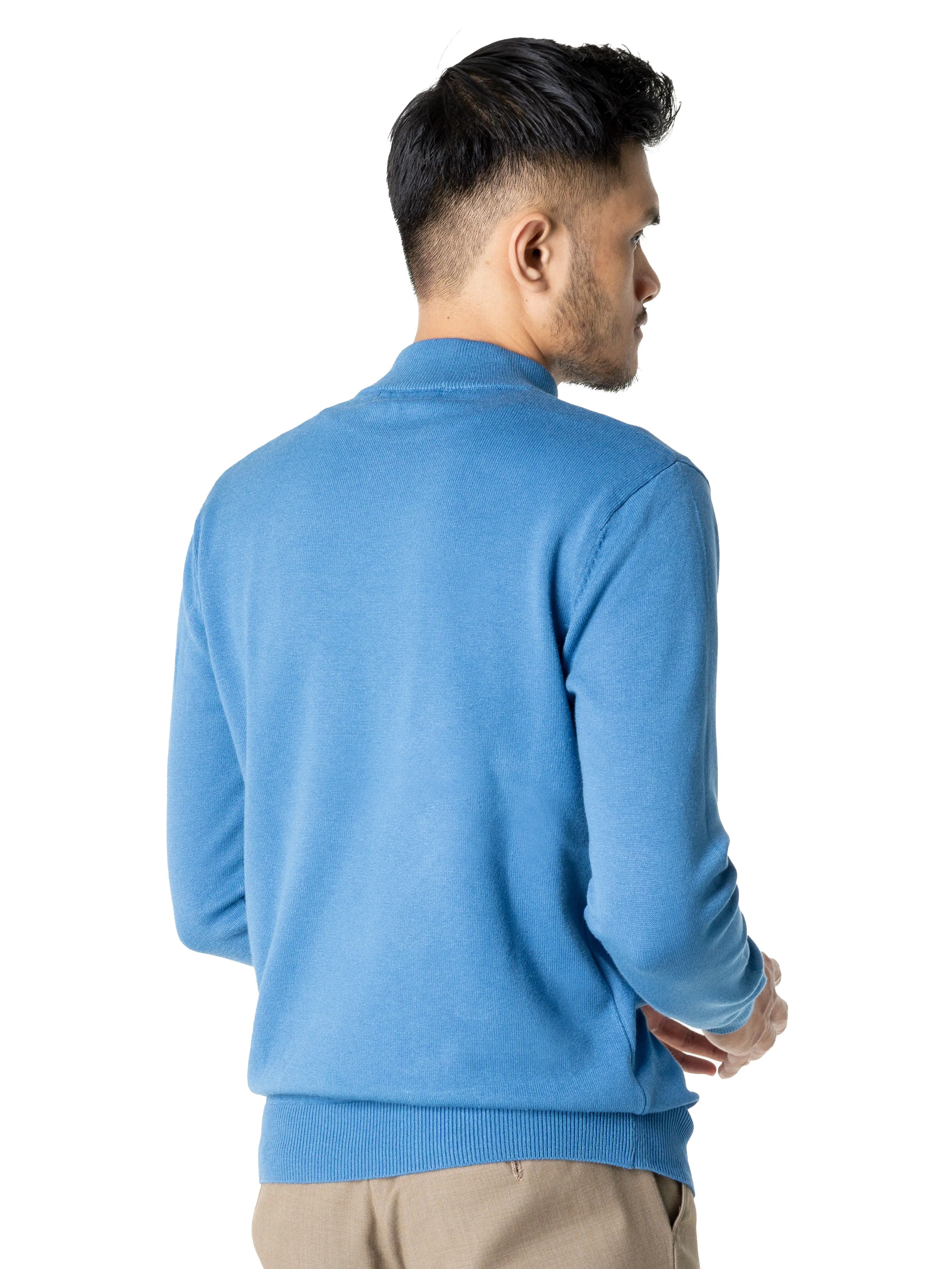 Turtleneck Sweater - Cyan Blue